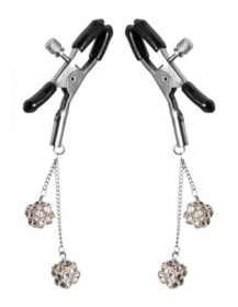 Rhinestone Nipple Clamps Jewel Square Clear