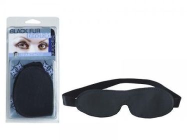 Fur Blindfold Black