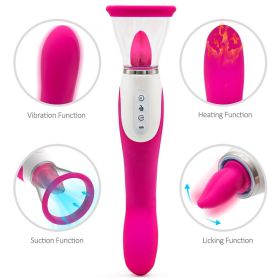 G Spot Massage Jacket 2 in 1 Clitorial Stimulation Rose Shape Licking Toys (Color: Red)