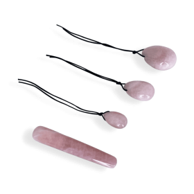 HARMONIA: The Enlightenment and Healing Rose Quartz Egg Set (Color: Light Rose Pink)